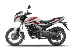 Bajaj Pulsar 150 Pearl Metallic White + Metallic Red color Bajaj Pulsar 150 Pearl Metallic White + Metallic Red color