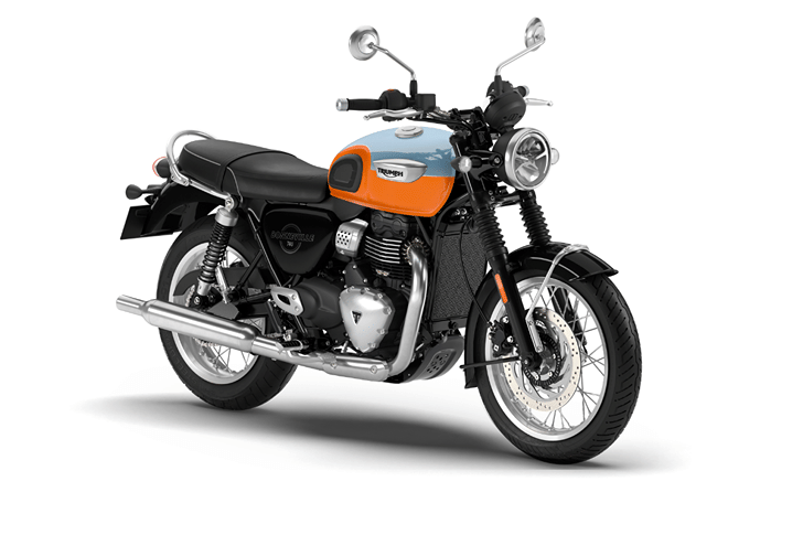 Triumph Bonneville T40 Meriden blue / Tangerine color