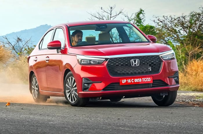 New Honda Amaze front three quarter