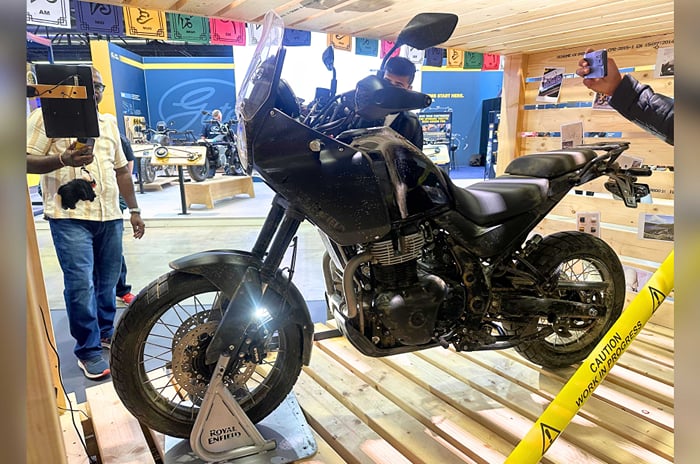 Royal Enfield Himalayan 750 front left side static at EICMA 2025