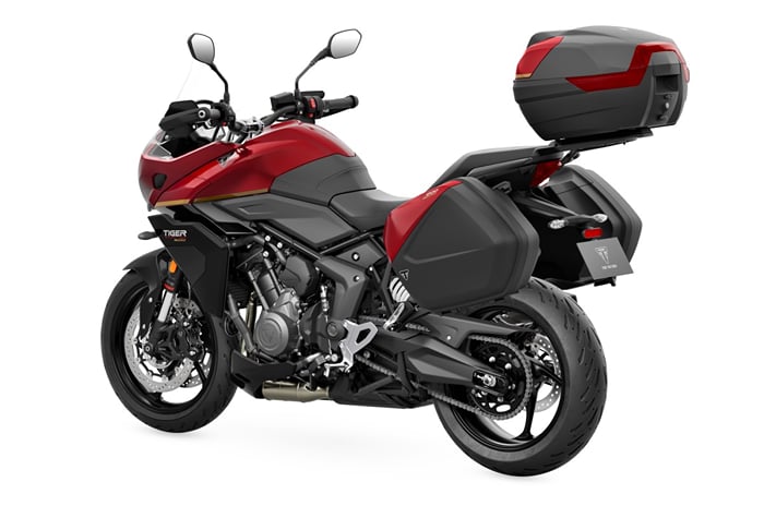 Triumph Tiger Sport 800 Tour red colour left rear static in studio