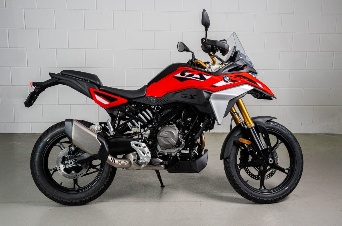 BMW F 450 GS right side profile static in studio