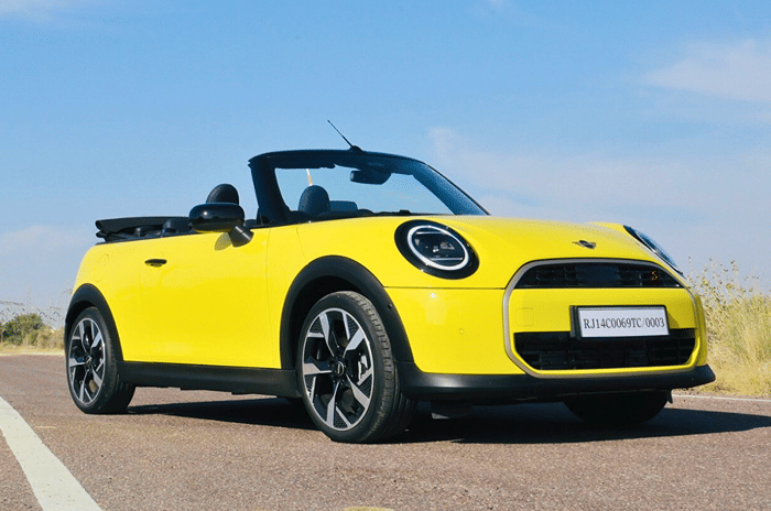 Mini Cooper S Convertible yellow colour