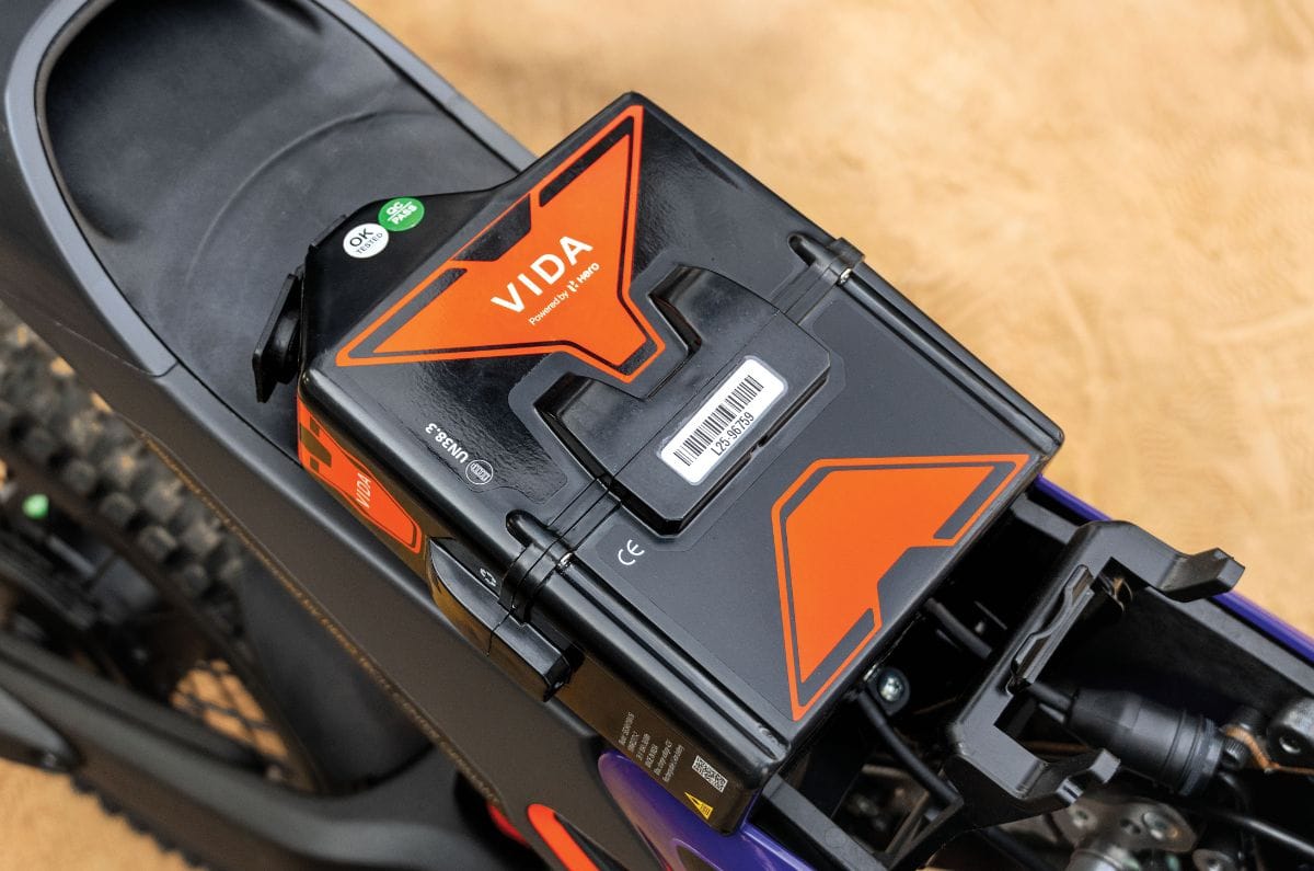Vida Dirt.E K3 battery removed from bike