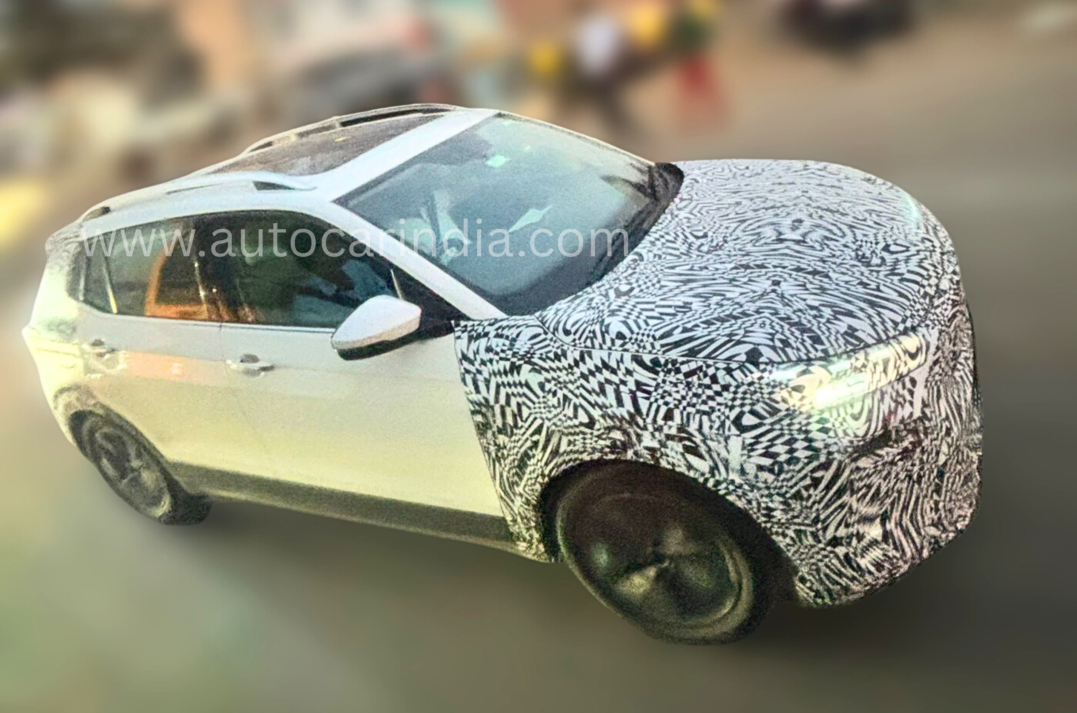 2026 Skoda Kushaq facelift front spied in India