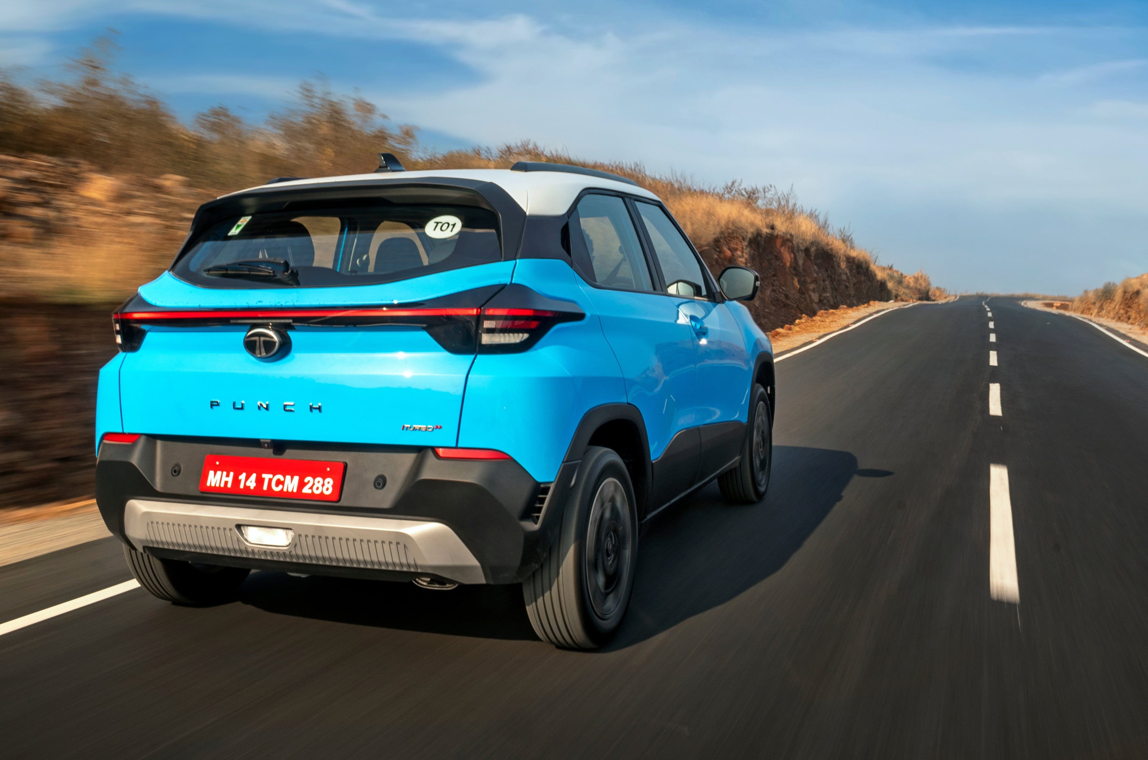2026 Tata Punch rear right side driving on road