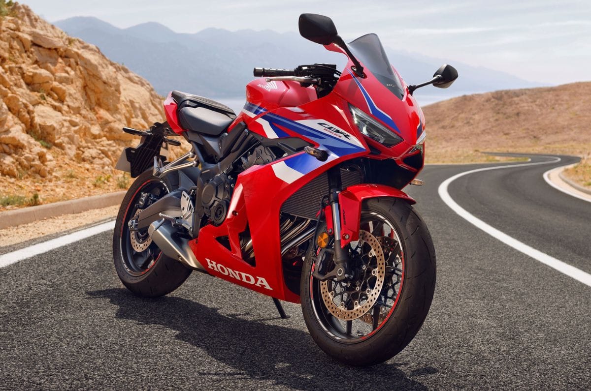 Honda CBR650R front right side static on highway