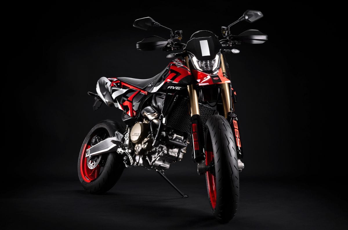 Ducati Hypermotard 698 Mono front right side static in studio