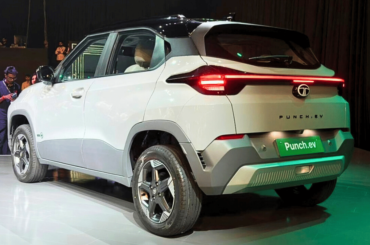 2026 Tata Punch EV facelift rear quarter left