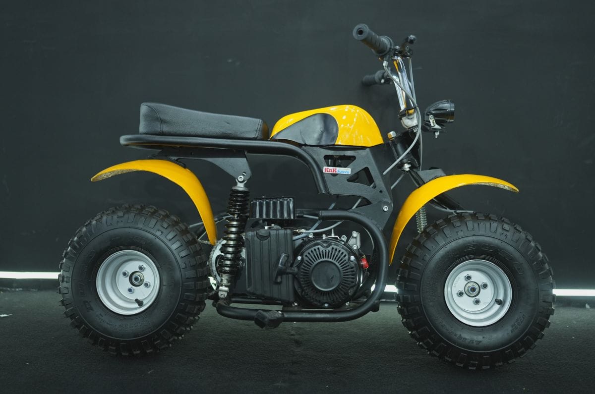 KNK off road mini bike right side profile static at show floor
