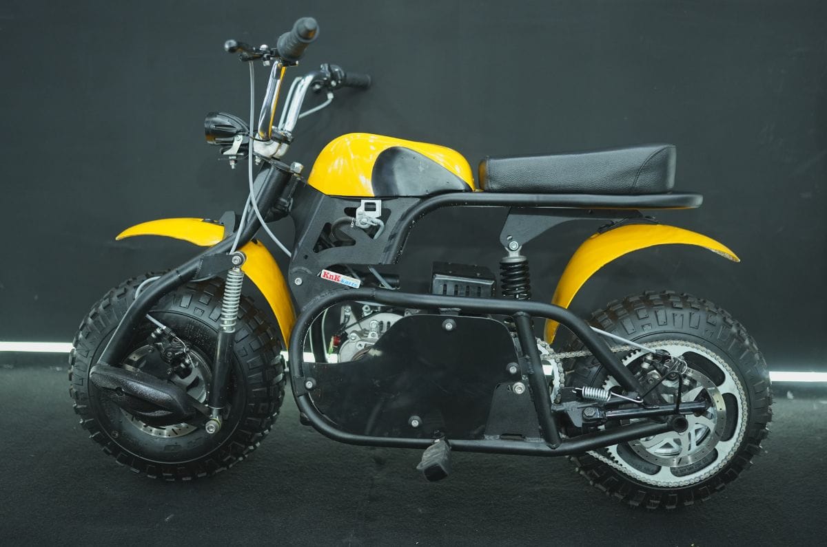 KNK off road mini bike left side profile static at show floor