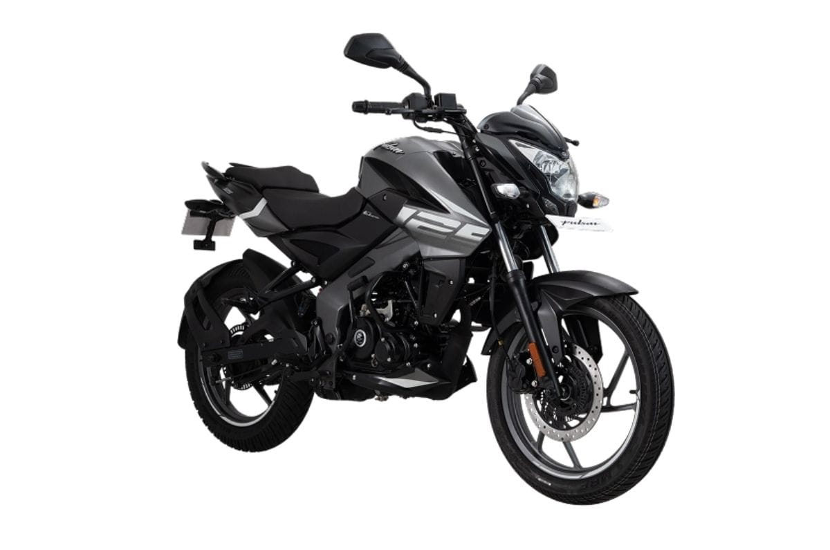 Bajaj Pulsar NS 125 grey front right side static in studio