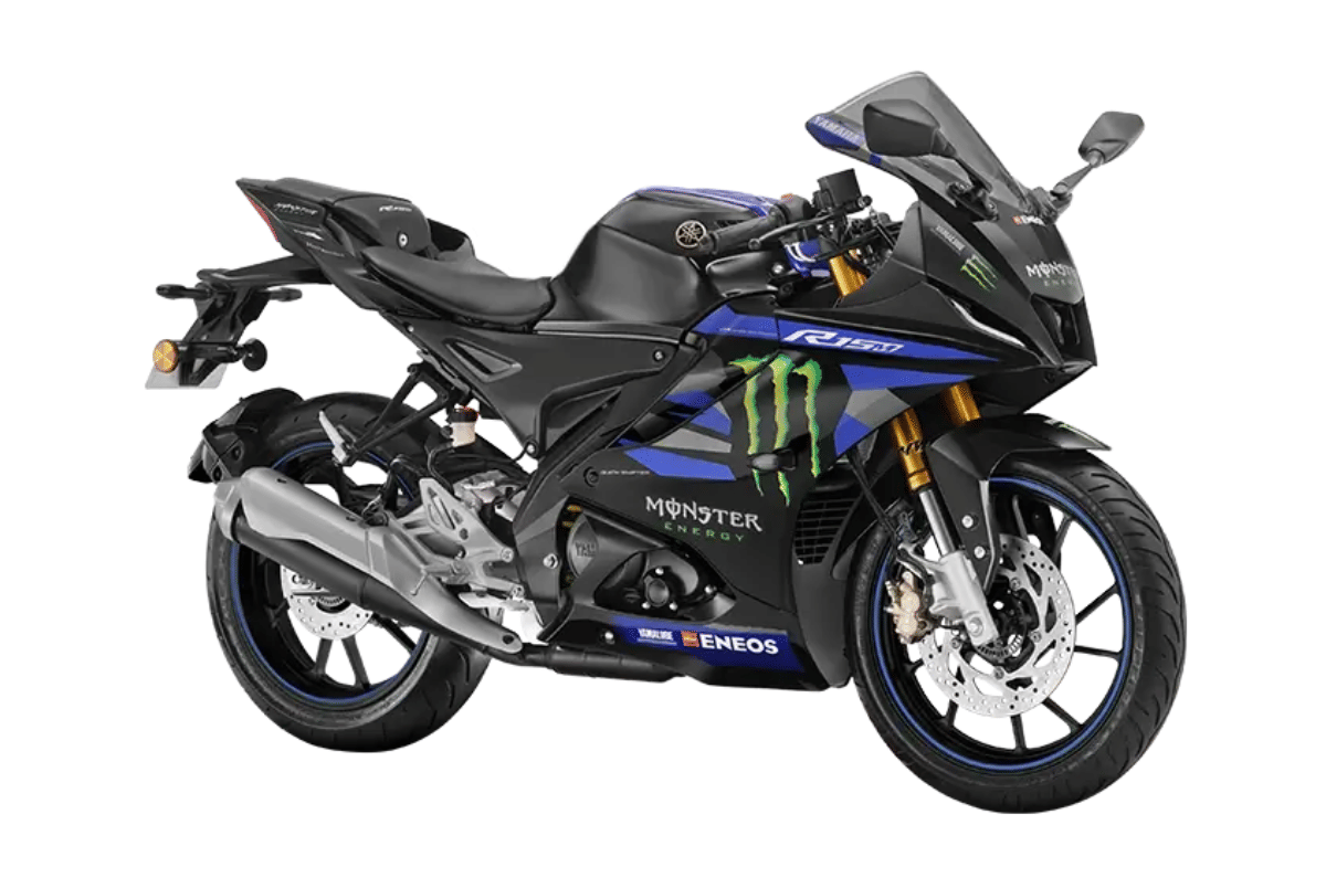 Yamaha R15M MotoGP colour front right side static in studio