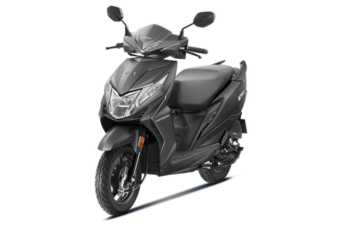 Honda Dio 110 grey front left side static in studio
