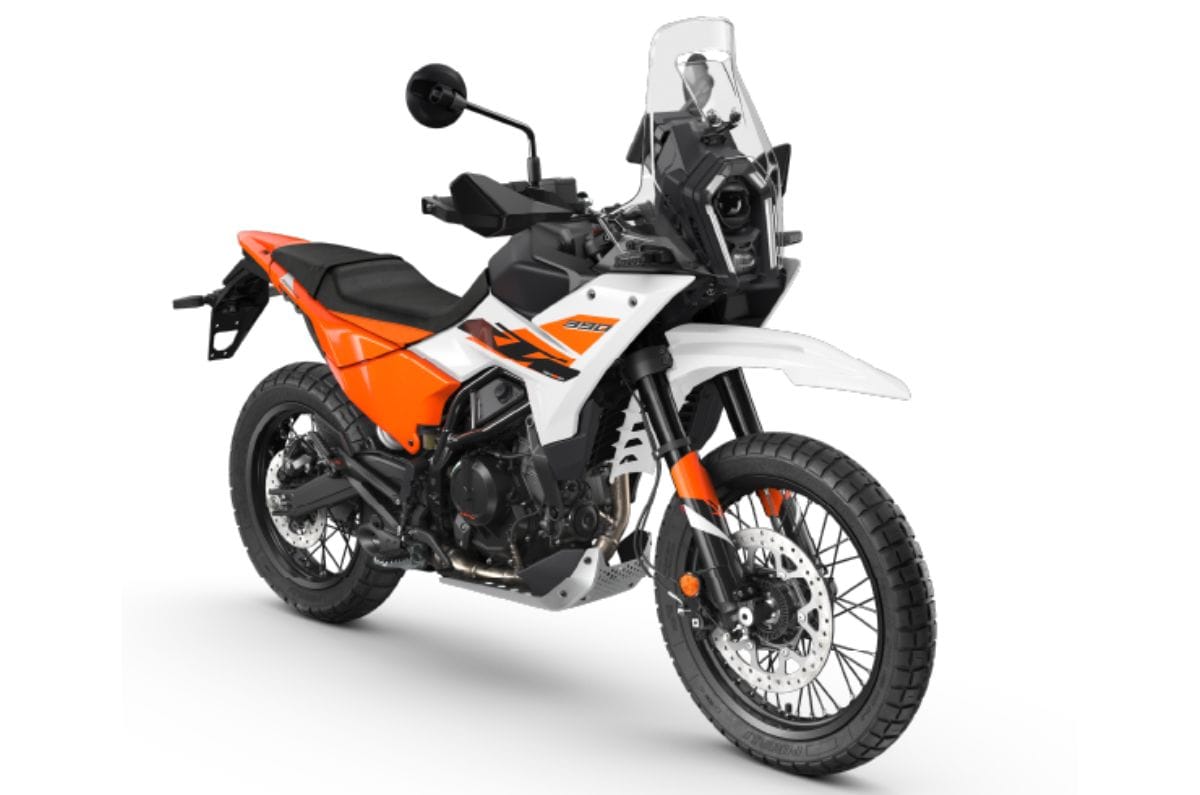 KTM 390 Adventure S front right side static in studio
