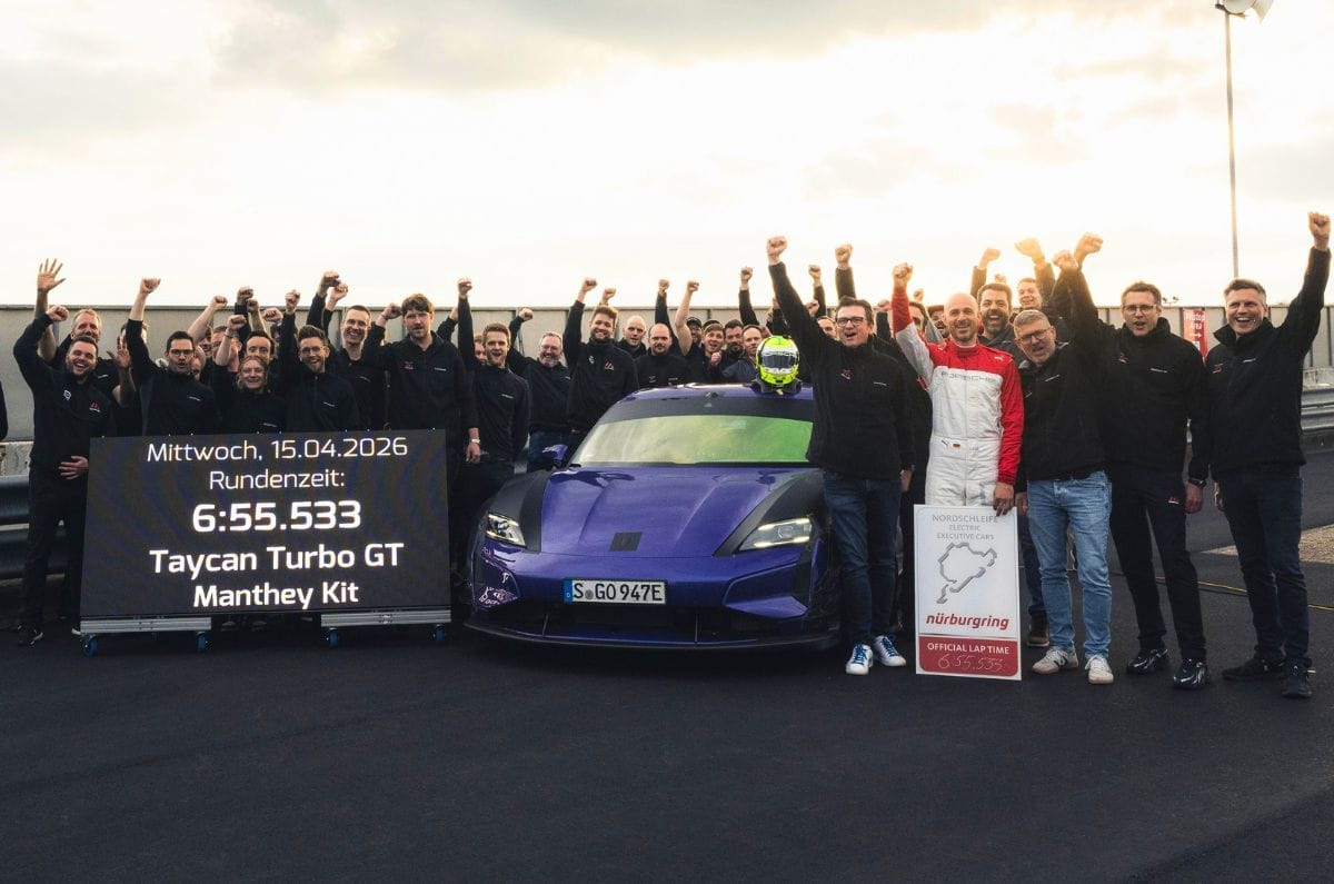 Porsche Taycan Turbo GT with Manthey Kit sets new Nurburgring EV record