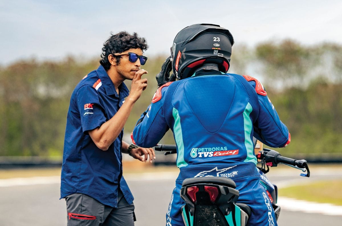 Racers giving tips on track