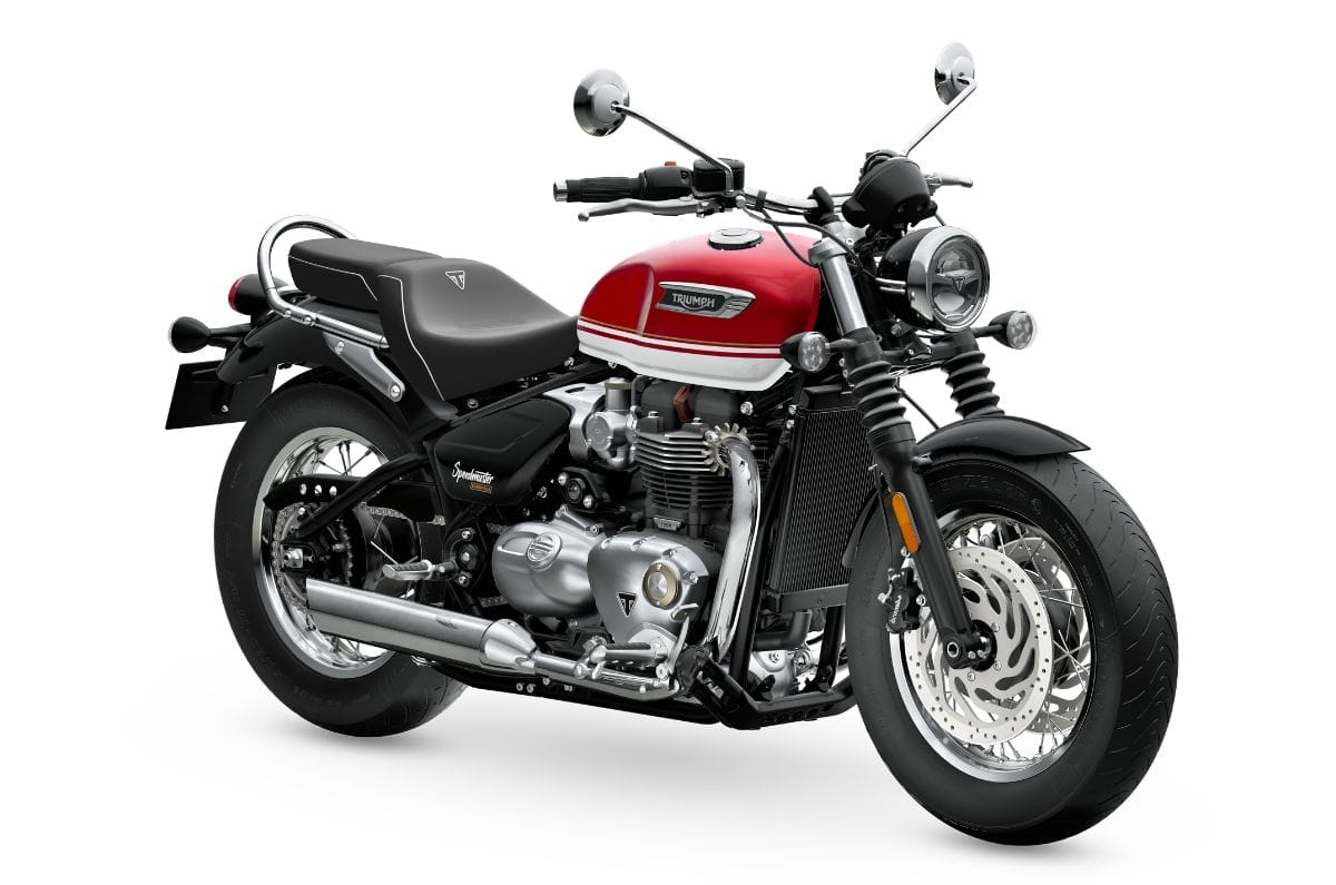 Triumph Bonneville Speedmaster front right side static in studio
