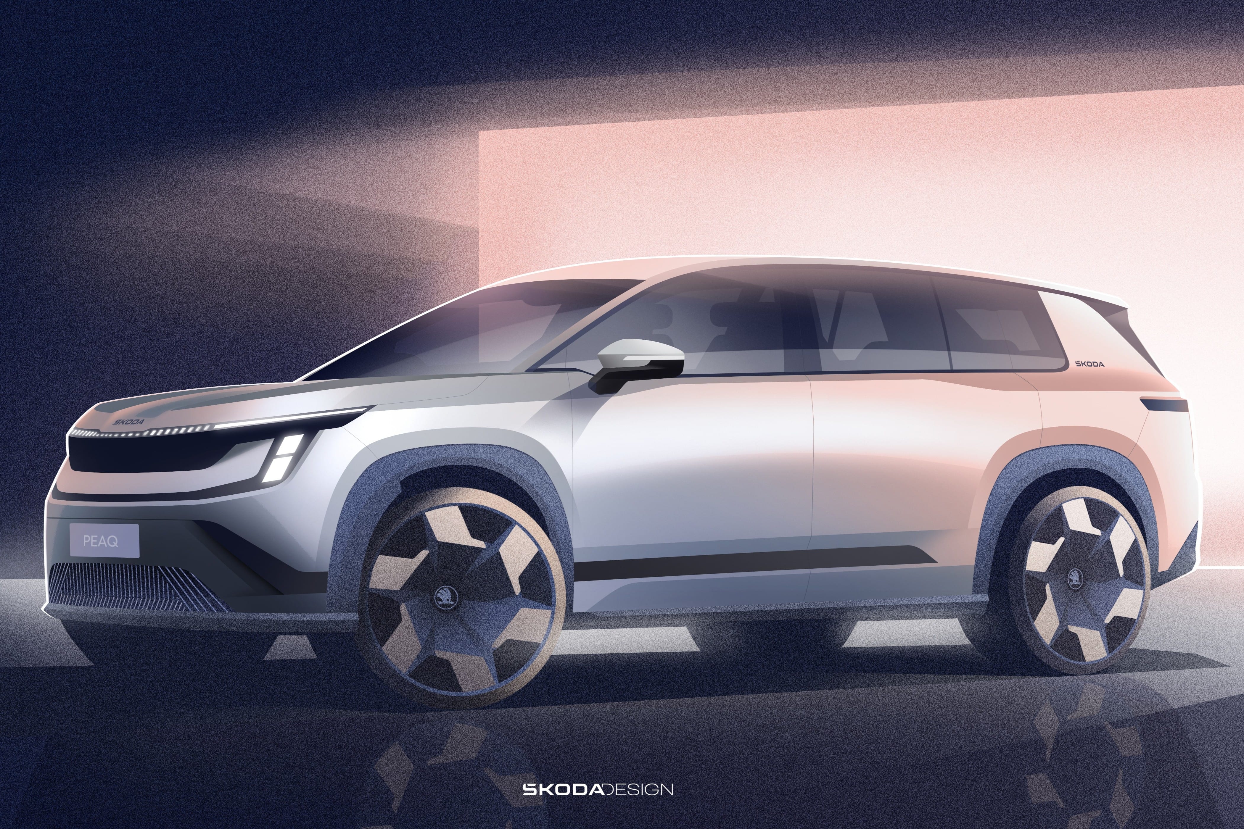 Skoda Peaq electric SUV interior previewed via new sketches