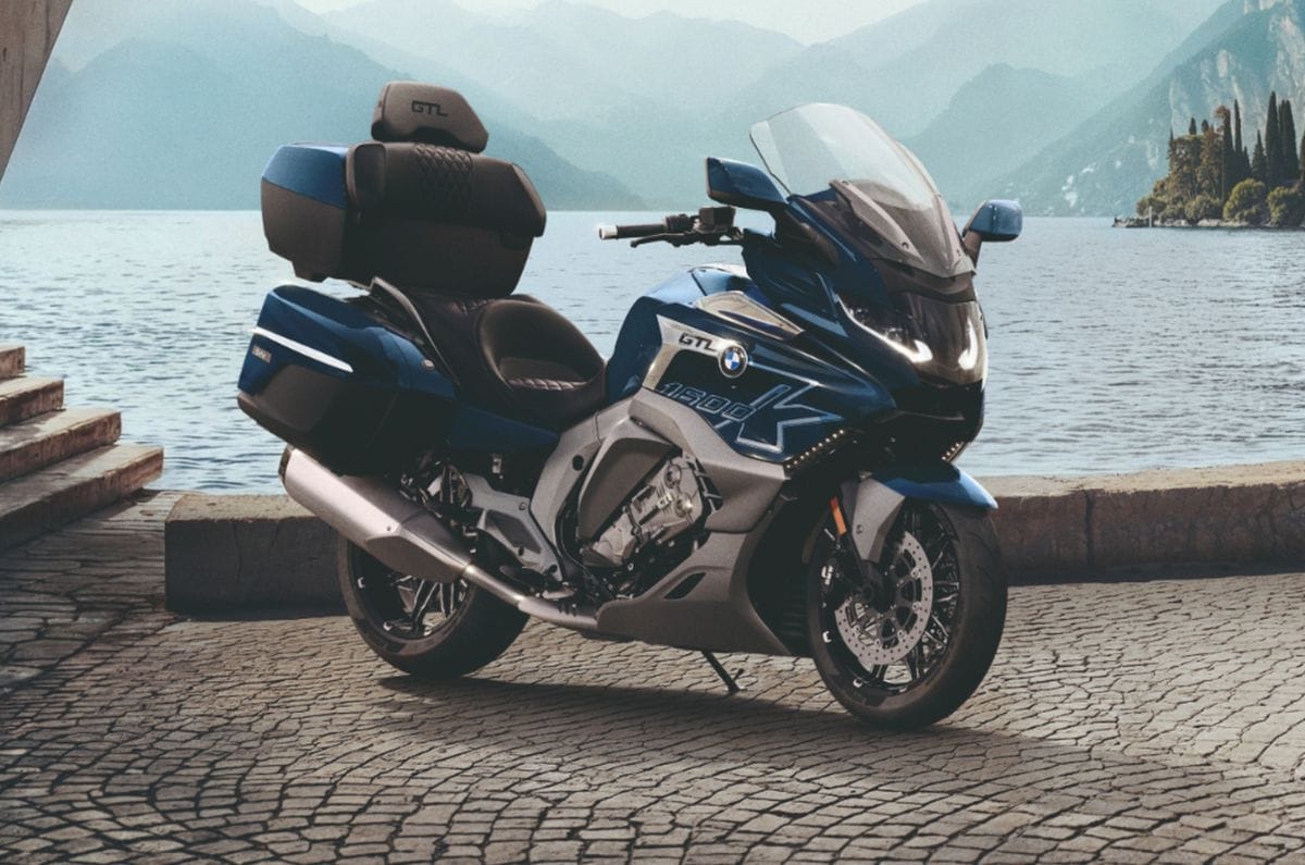 BMW K 1600 GTL front right side static on seashore
