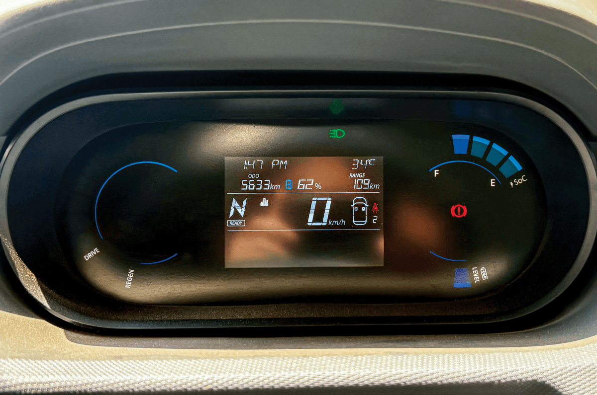 Pre-facelift Tata Tiago EV instrument cluster