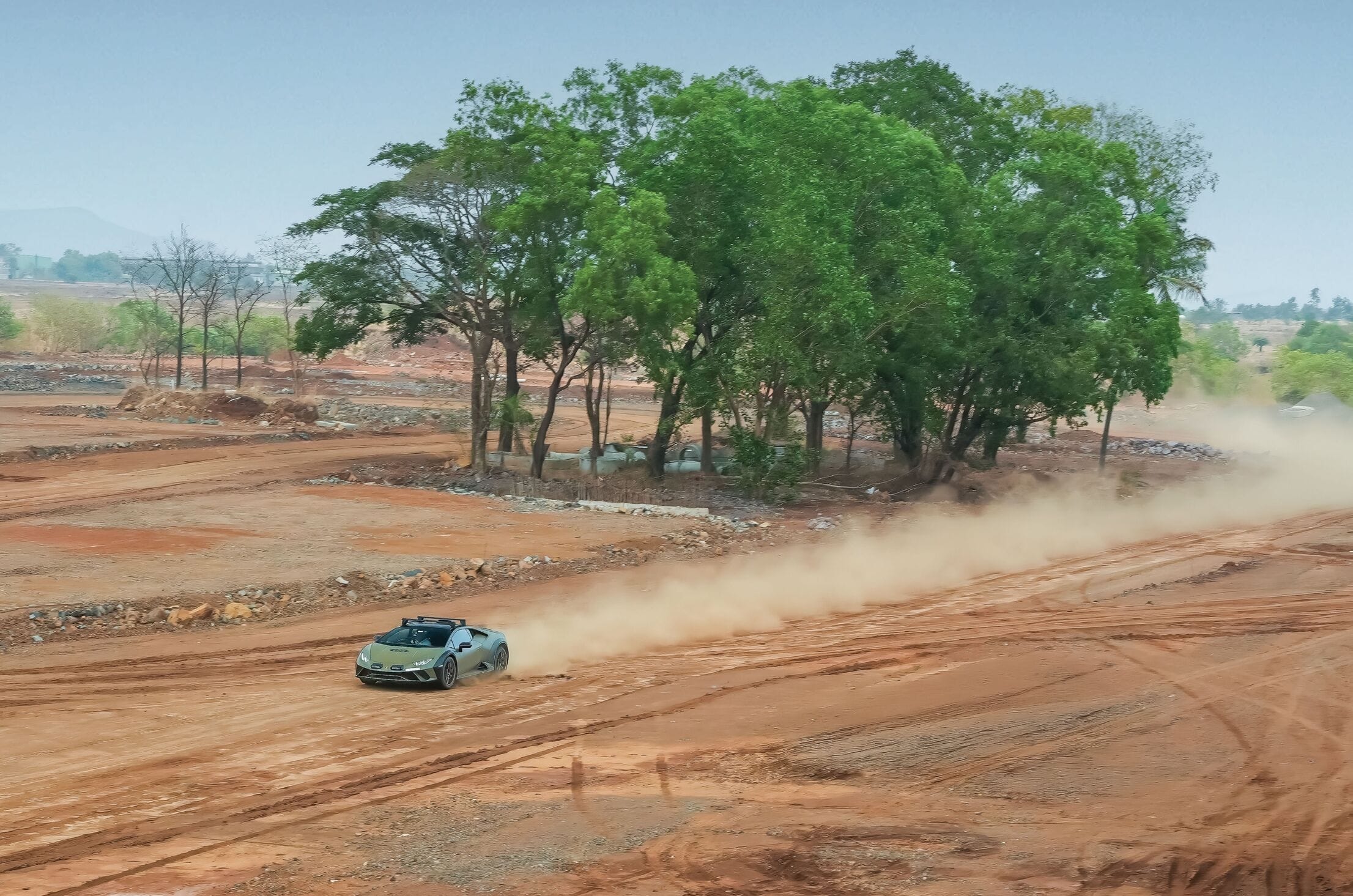 Lamborghini Huracan Sterrato driven at Nanoli Speedway before the tarmac arrives
