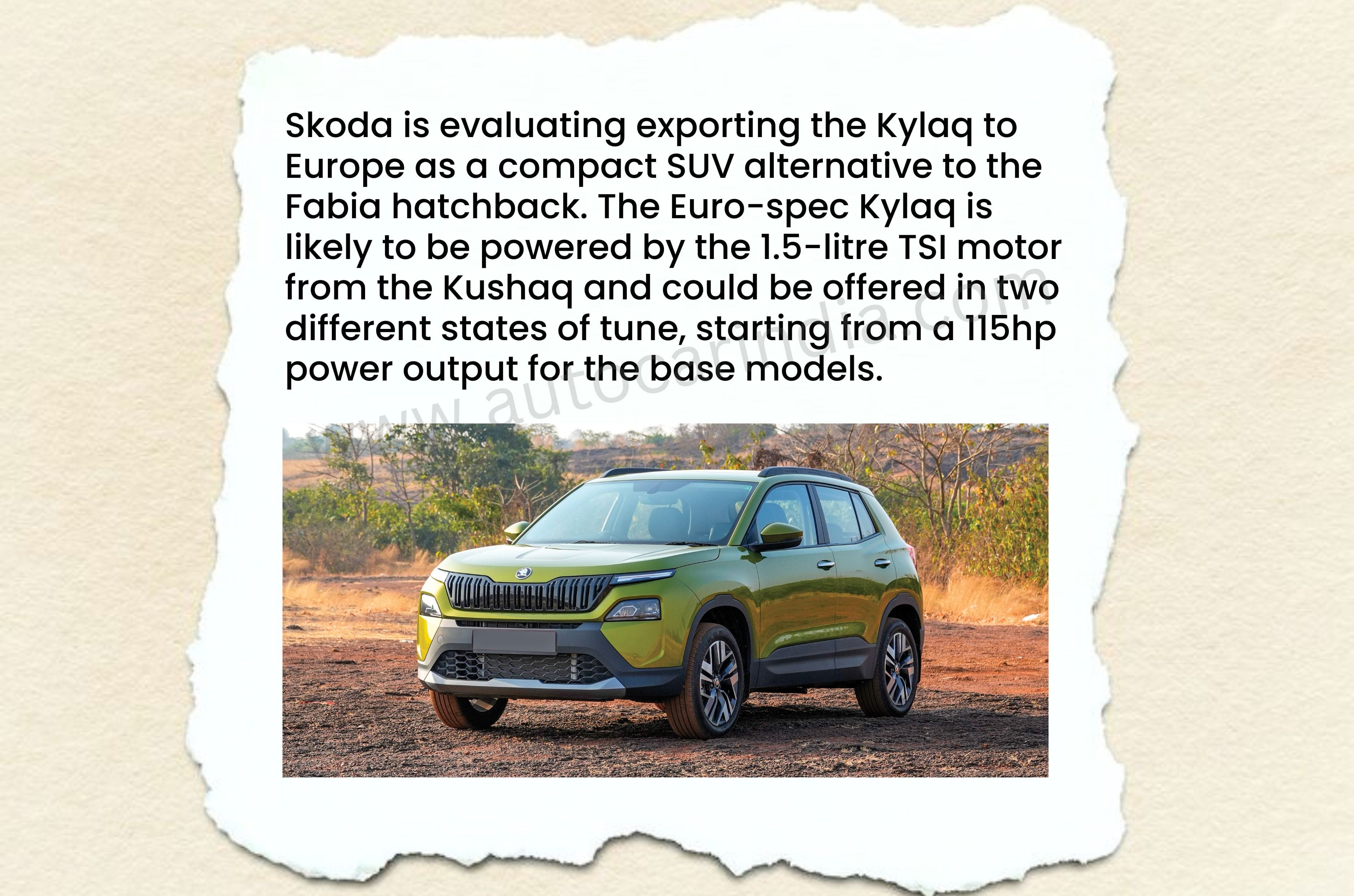 Skoda planning to export Kylaq to Europe powered by 1.5 TSI engine