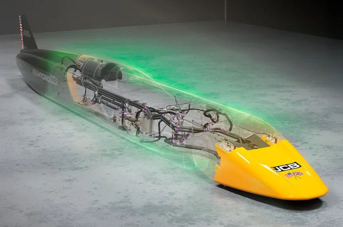 JCB Hydromax hydrogen-powered car sets new land speed record of 653.90kph