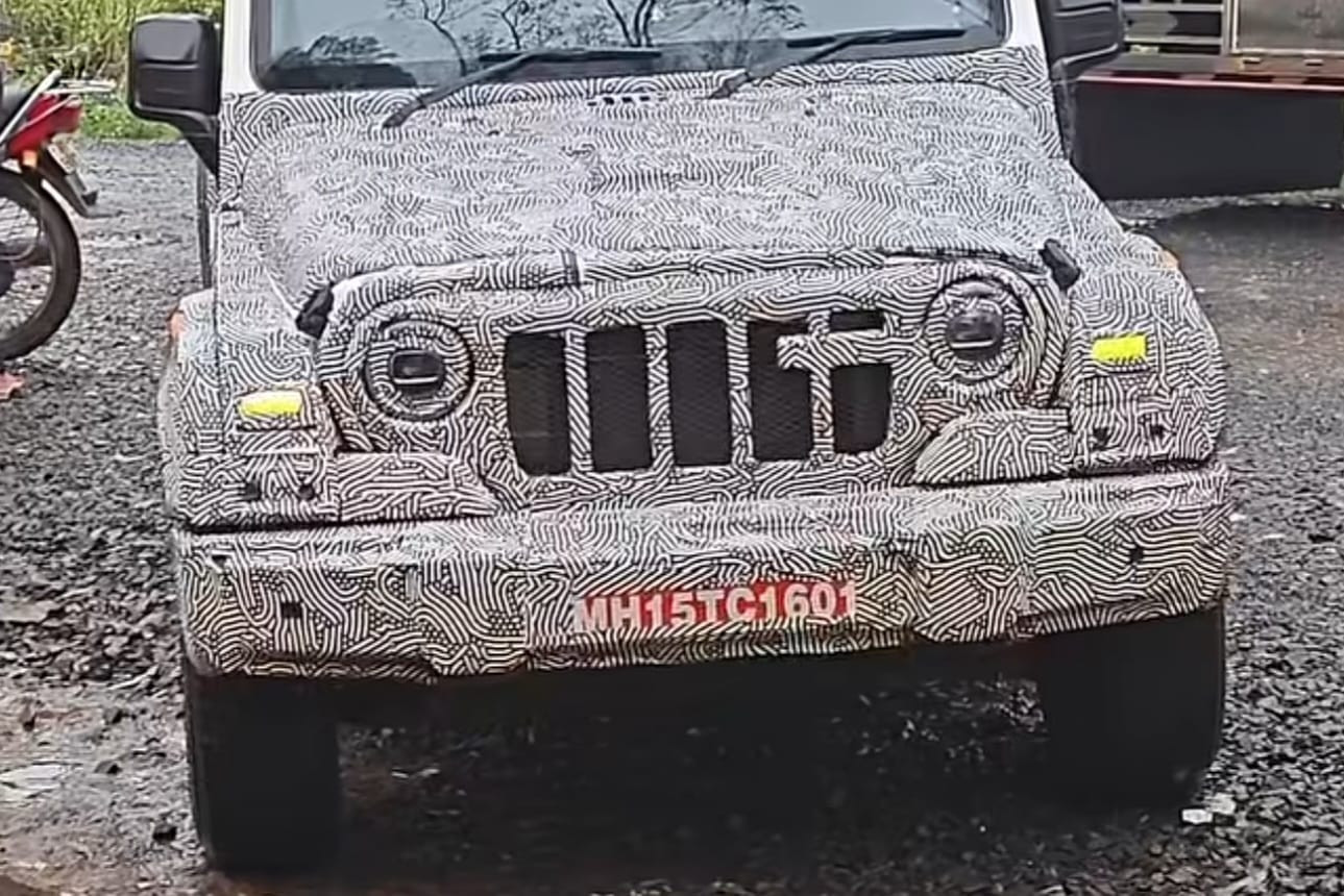 2026 Mahindra Thar 3-door facelift spied with new fascia
