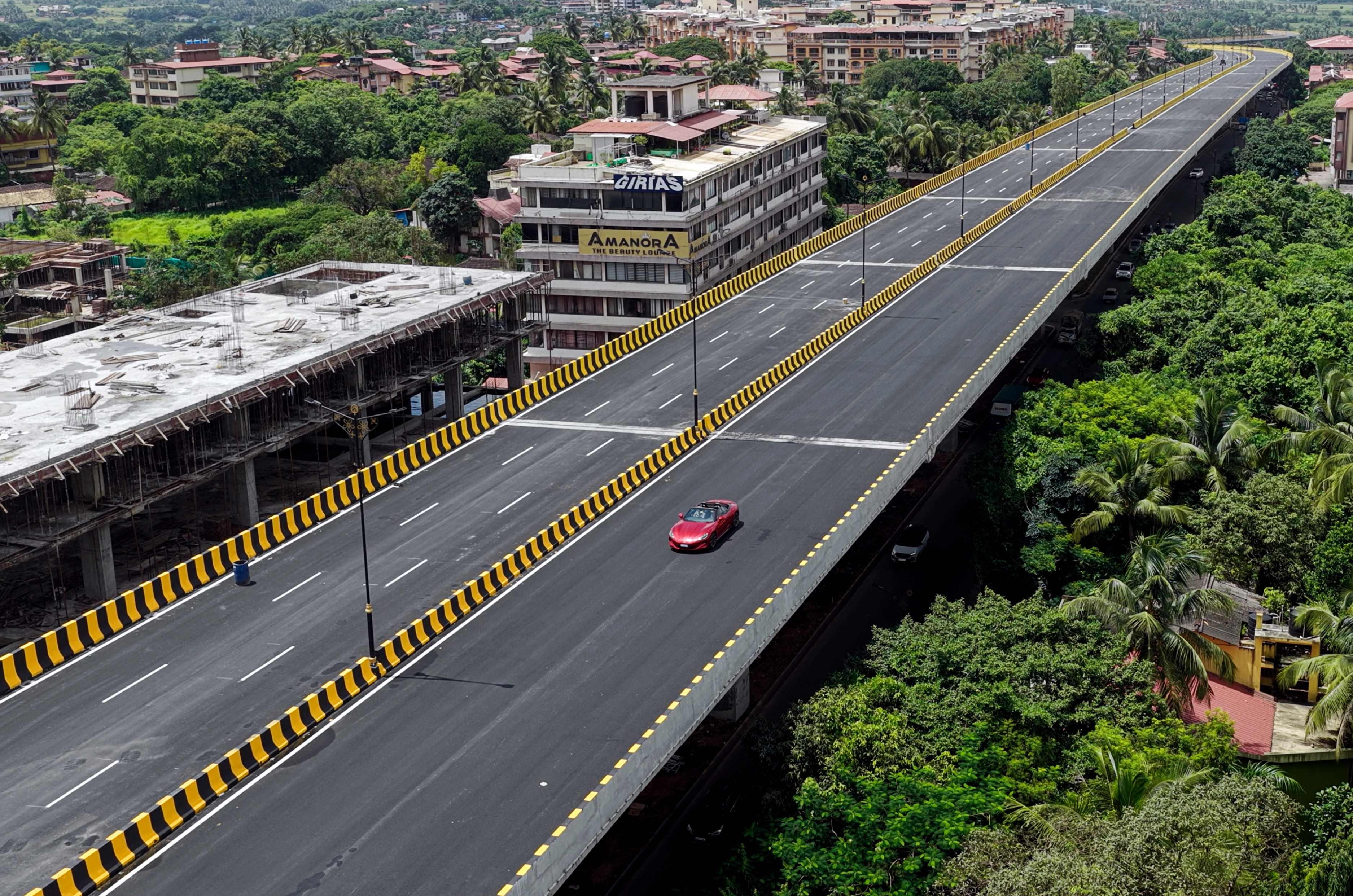 Cruising down Goa’s Porvorim Elevated Corridor in an MG Cyberster