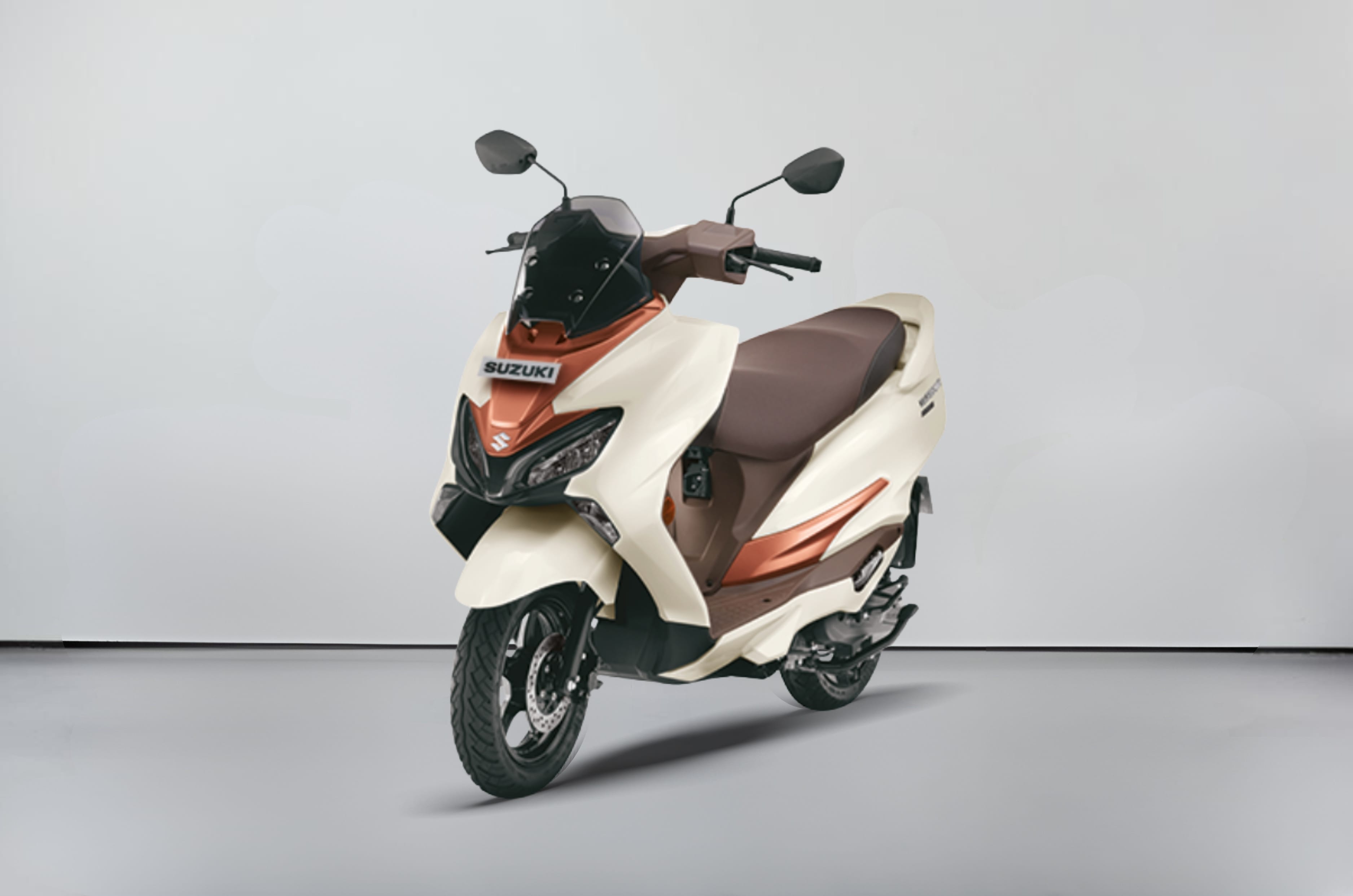 Suzuki Burgman Street in Grace White/Copper colour