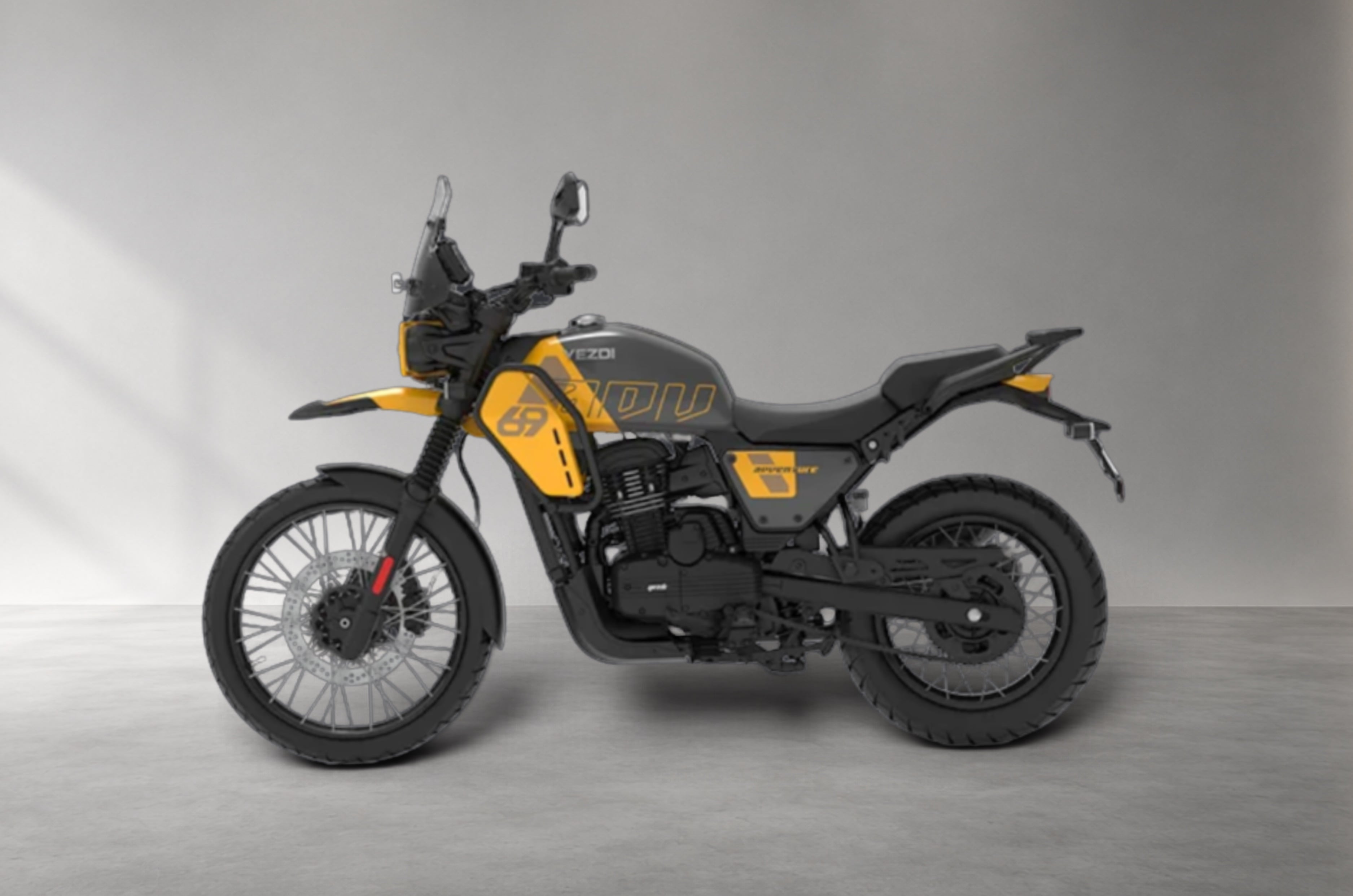 Inside render showing the Yezdi Adventure