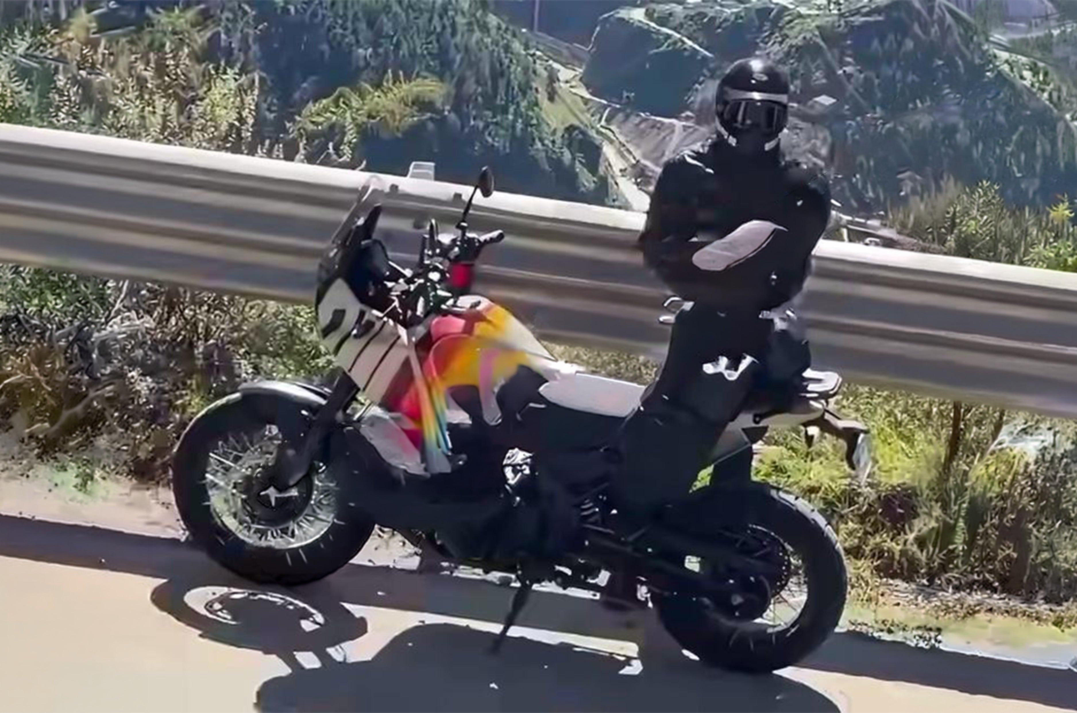 White colour of the Royal Enfield Himalayan 750 with tubeless spoke wheels.