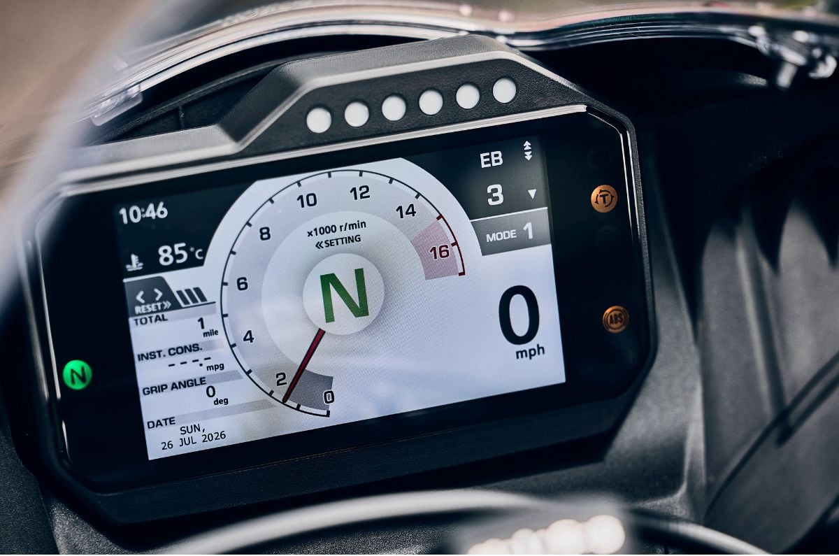 New 5-inch TFT display on the Honda CB600RR.
