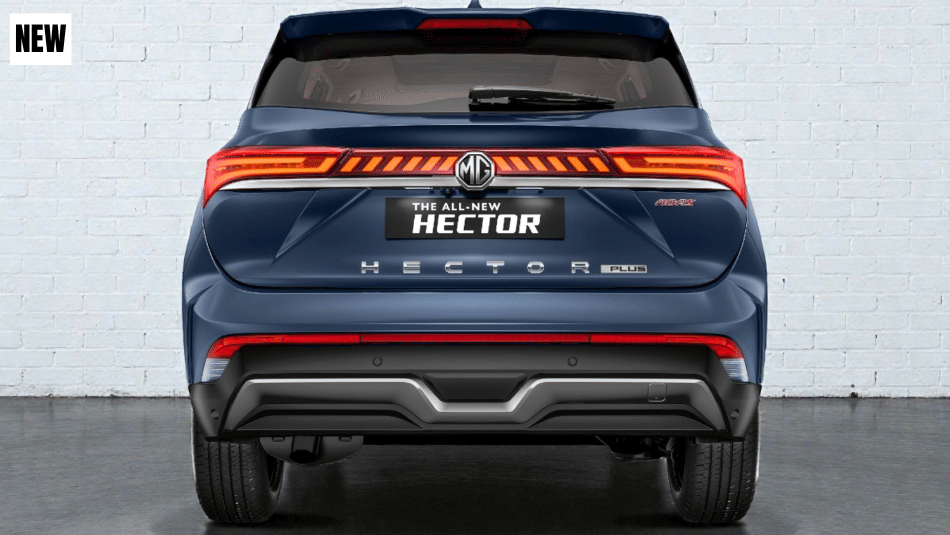 New MG Hector facelift rear design