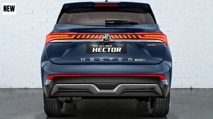 New MG Hector facelift rear design New MG Hector facelift rear design