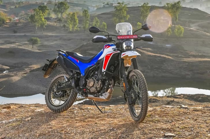 Hero Xpulse 210 front right side static on hill top