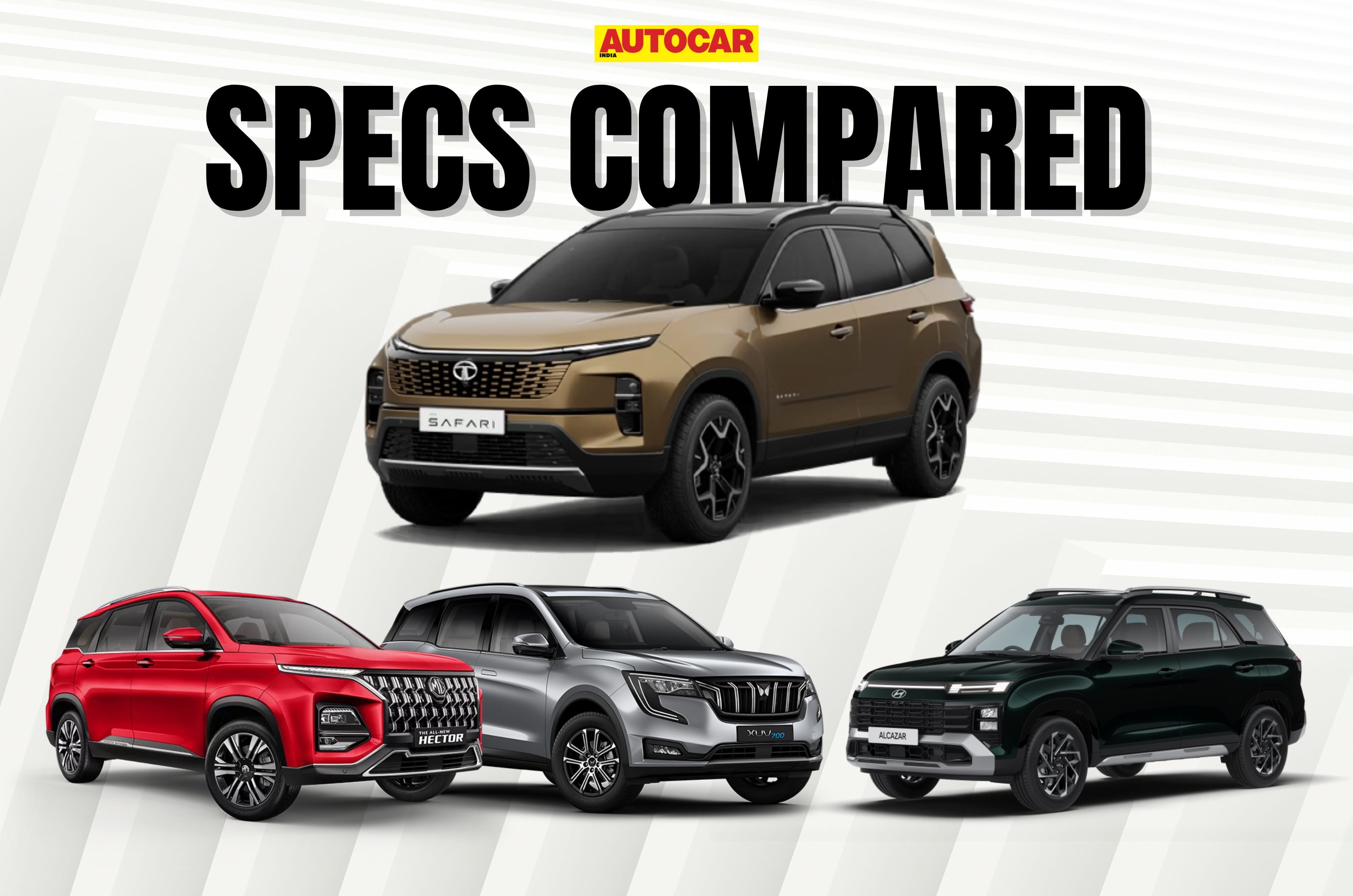 Tata Safari petrol vs rivals: Specifications compared