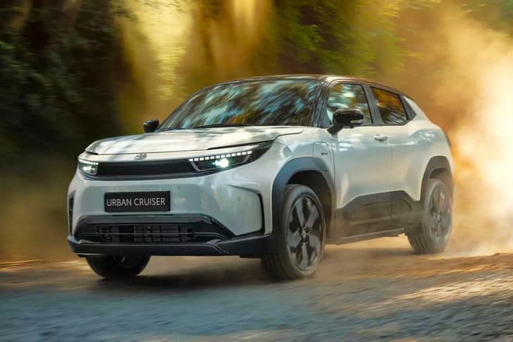 toyota urban cruiser ev front three quarter tracking toyota urban cruiser ev in studio