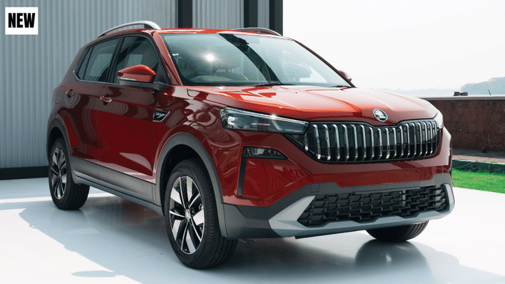 skoda kushaq facelift front three quarter