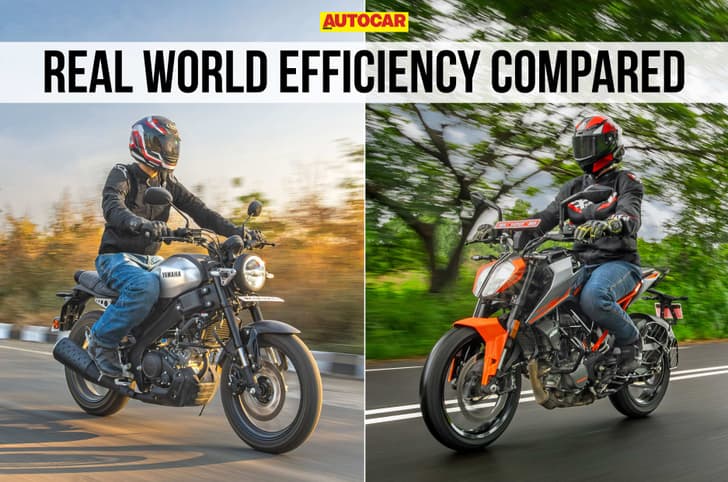 Yamaha XSR 155 vs KTM 160 Duke Real World Efficiency Compared Lead Image of Tracking Shots