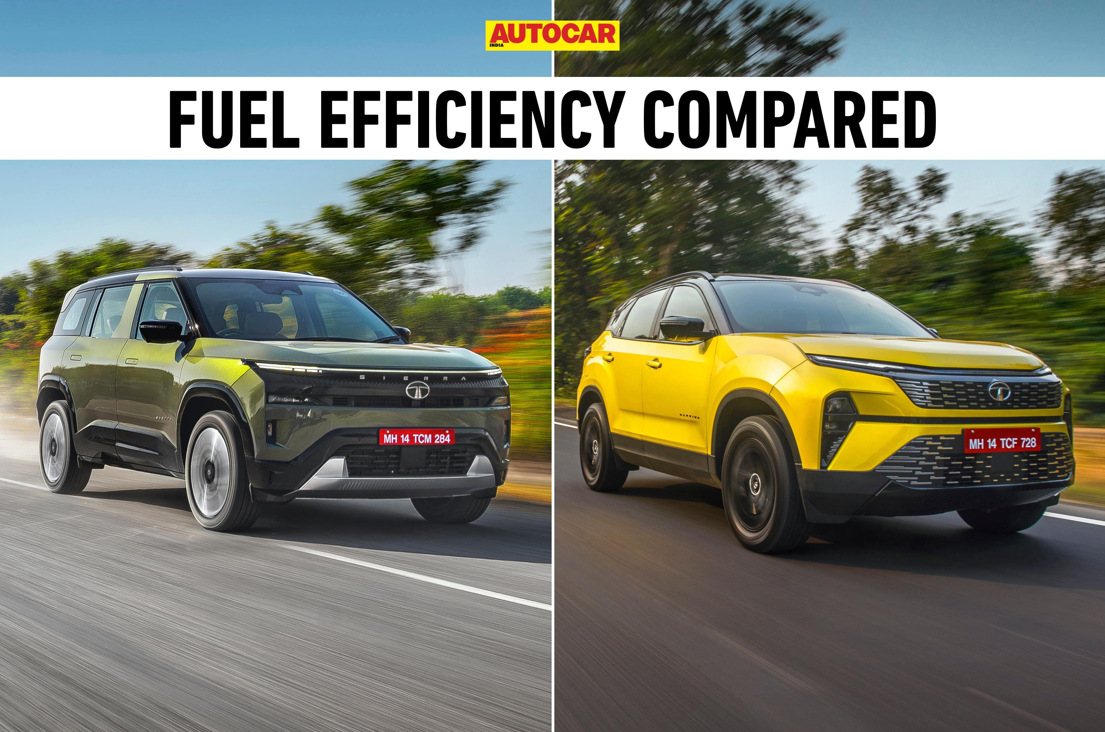 Tata Sierra vs Harrier diesel AT real world mileage compared