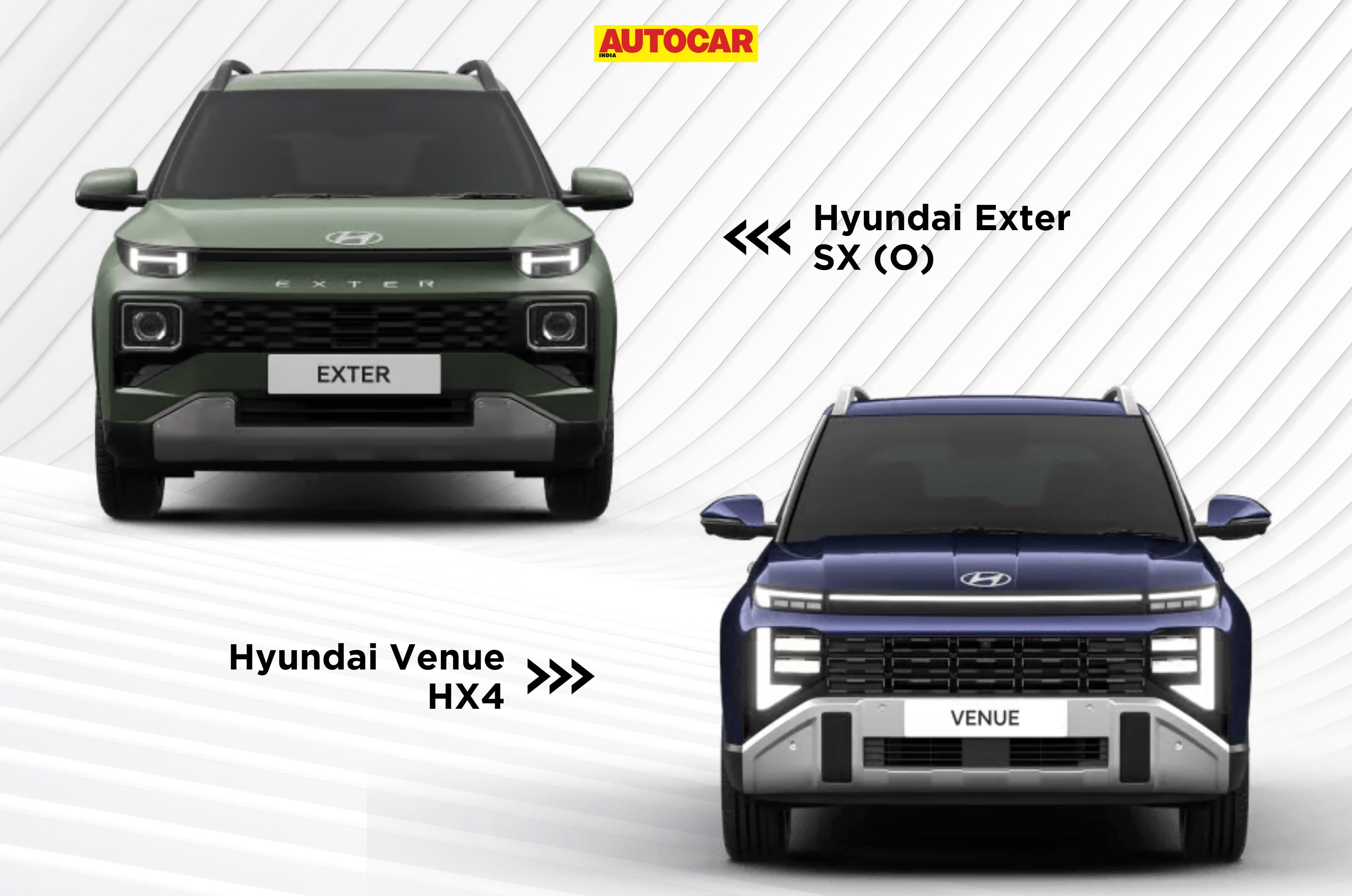 Hyundai Exter top-spec vs Venue mid-spec: Features, specs compared Both cars pack plenty of features for the money, but the Exter gets two transmission choices. 1 min ago Suraj Viswanathan