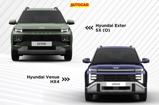 Hyundai Exter top-spec vs Venue mid-spec: Features, specs compared