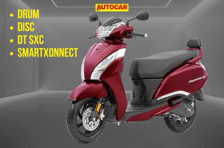 TVS Jupiter front left side static in studio