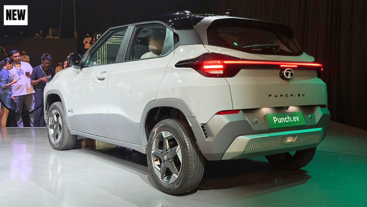 New Tata Punch EV rear quarter static