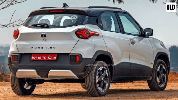 Old Tata Punch EV rear quarter static