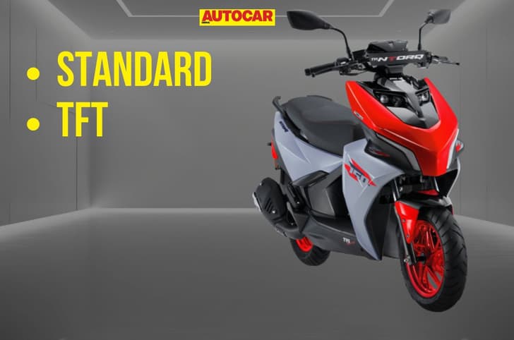 TVS Ntorq 150 red front right side static in studio