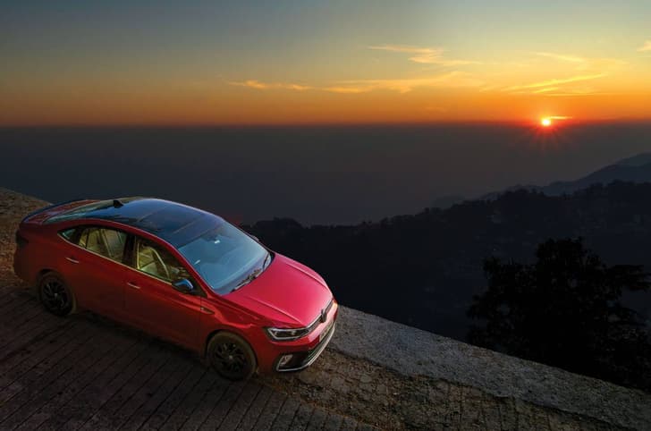 Volkswagen Virtus at sunset
