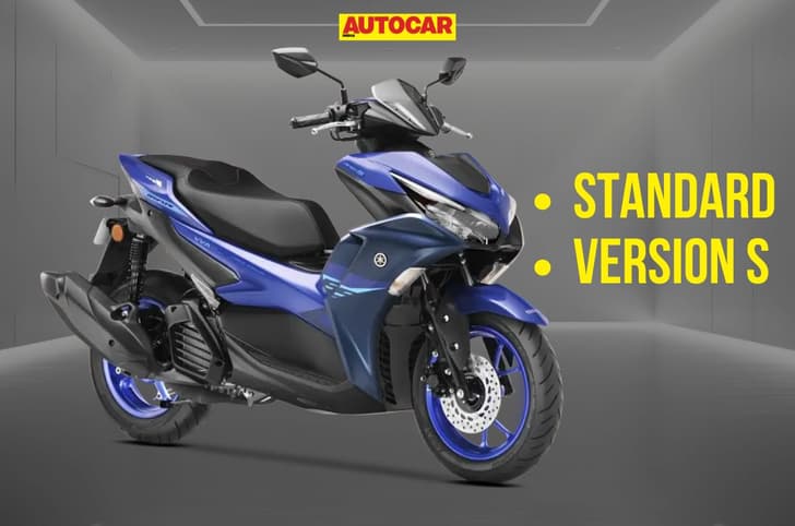 Yamaha Aerox blue front right side static in studio